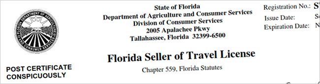 Florida Seller of Travel Licensed